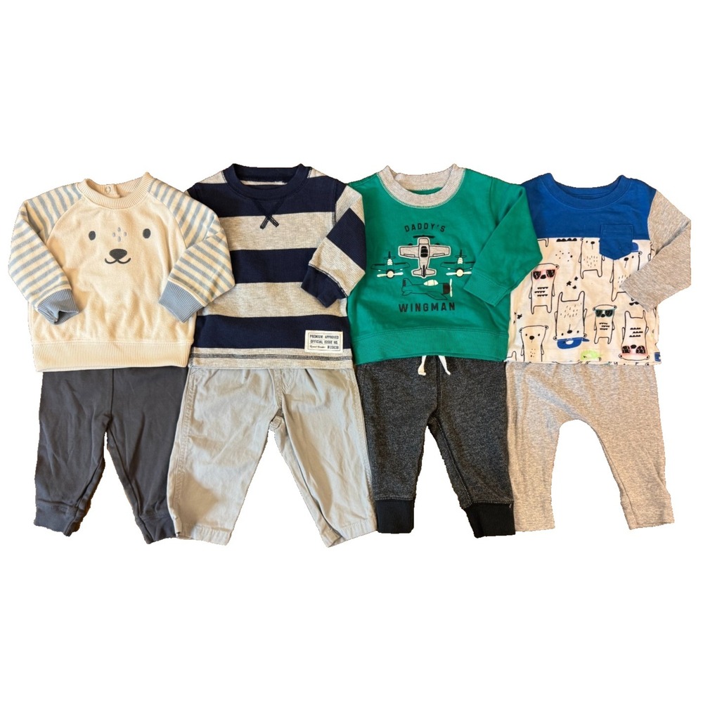 Carters Baby Boy 6 Months Pants Long Sleeved Shirts Outfits Clothes Lot